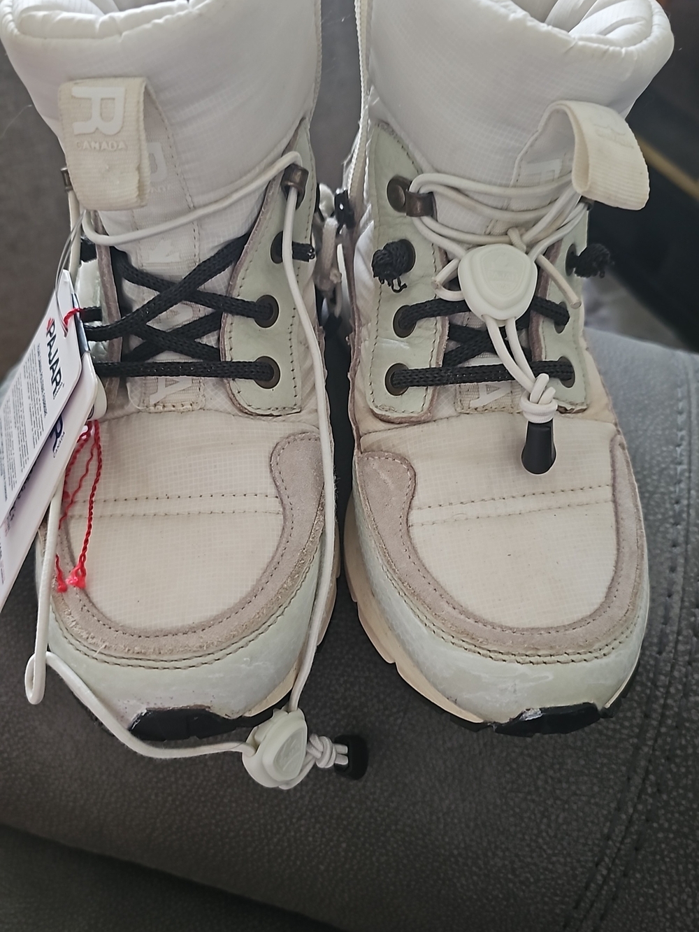 Pajar Kids White and Light Gray Lace-Up Sneakers
